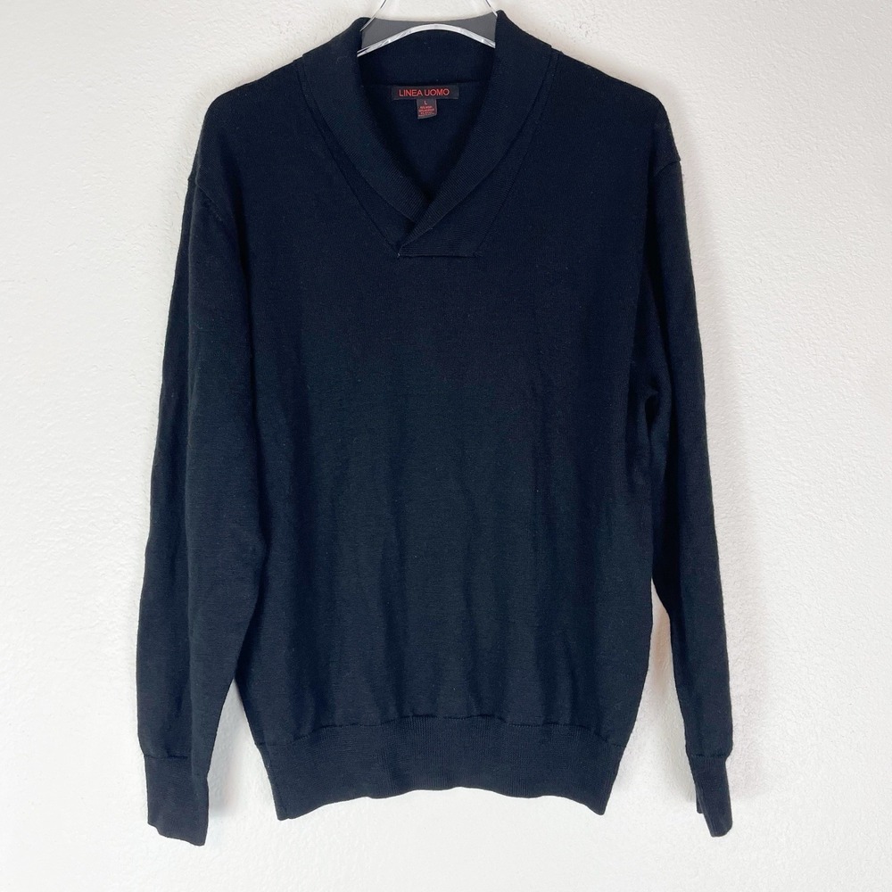 Linea‎ Uomo Sweater Mens Large Shawl Collar Wool Blend Preppy Old Money Academia
